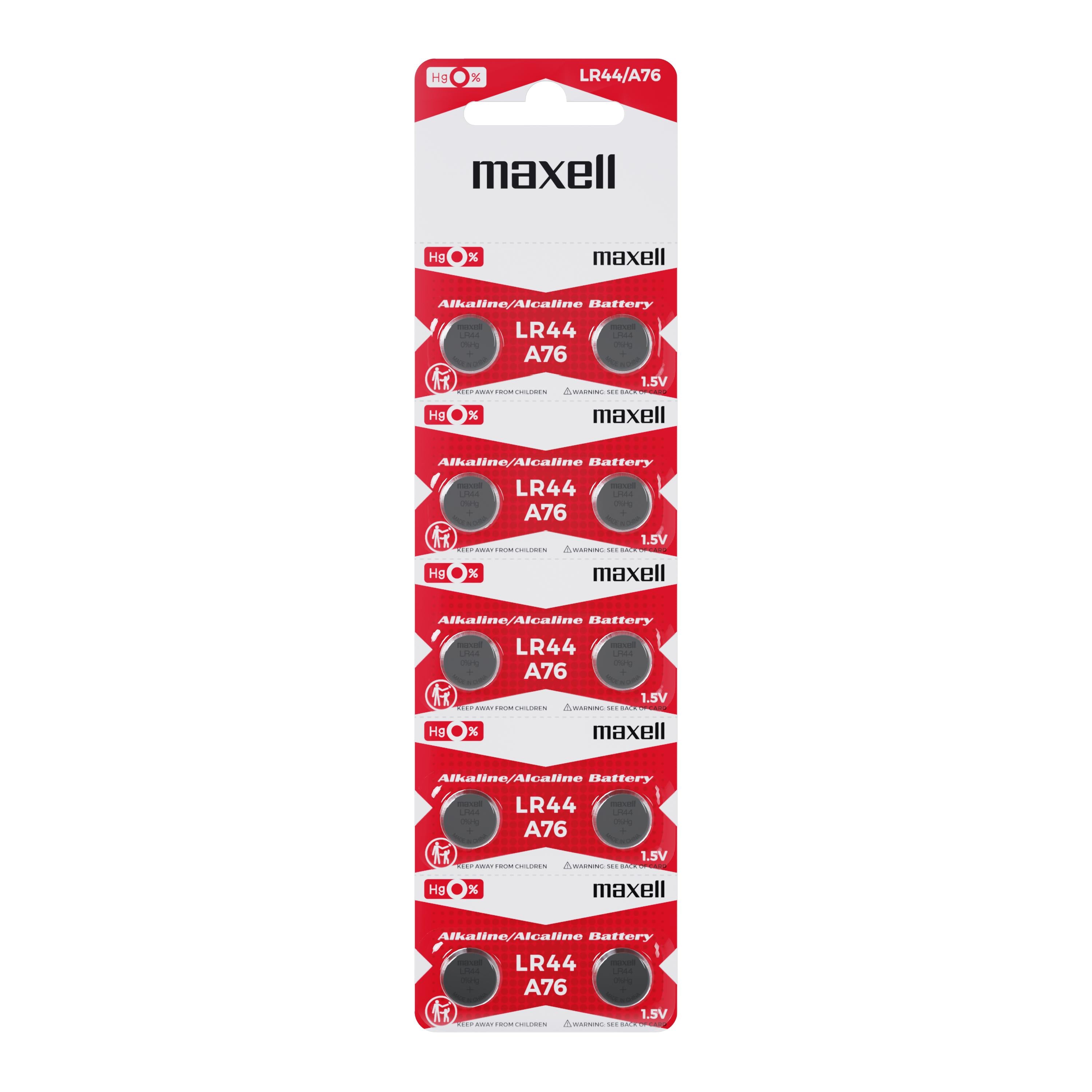 Бутонна микроалкална батерия MAXELL LR-44 /AG13/ 1,55V 10 бр./pack  цена за 1 бр.
