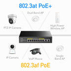 Cudy GS1010PE Switch, 8-Port, 10/100/1000, PoE 120W, 2 x Uplink Ports