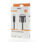 HAMA 205018 Cable, HDMI Male - DVI-D Male, 1.5 m, Shielded, Black