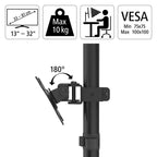 HAMA Monitor Desk Mount, Adjustable, 13" - 32", 10 kg, Black