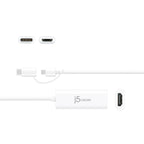 j5create JUA165C Video Adapter, For Android, USB-C/USB-B Male - HDMI Female, White