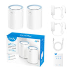 Cudy M1200 2 Wireless Mesh System, AC1200 Dual Band, 2.4/5 GHz, 300 - 867 Mbps, 2 units