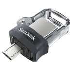 SanDisk Ultra Dual Drive m3.0 USB Flash Drive, 128GB, OTG, Black