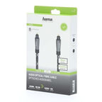 HAMA 205140 Optical Audio Cable, ODT plug (Toslink), Metal connectors, 3 m, Black