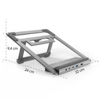 Hama "Connect2Office Stand" USB-C Docking Station, Laptop Stand, 12 Ports