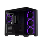 ASUS A32 PLUS Tempered Glass Case + 4 ARGB Fans - Black