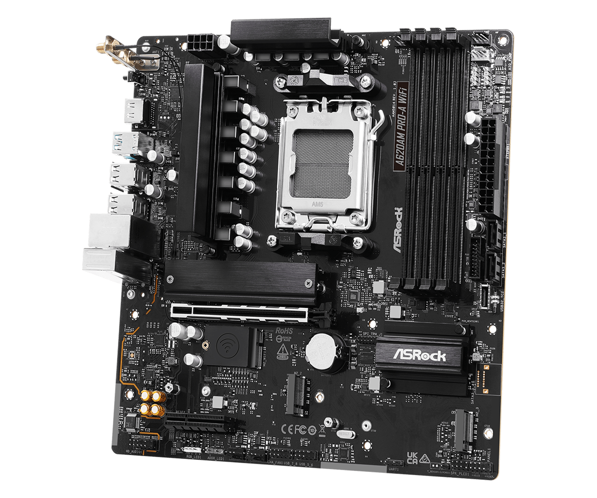 Дънна платка ASRock A620AM PRO-A WIFI, AM5