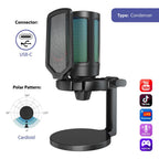 FIFINE A6NEO RGB Desktop Microphone - Black