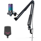 Microphone with Stand FIFINE A6T RGB - Black