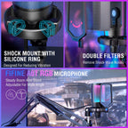 Microphone with Stand FIFINE A6T RGB - Black