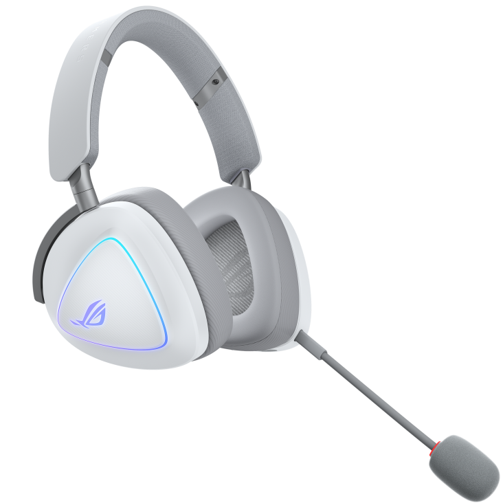 Геймърски безжични слушалки ASUS ROG Delta II White - USB-C, Aura Sync RGB