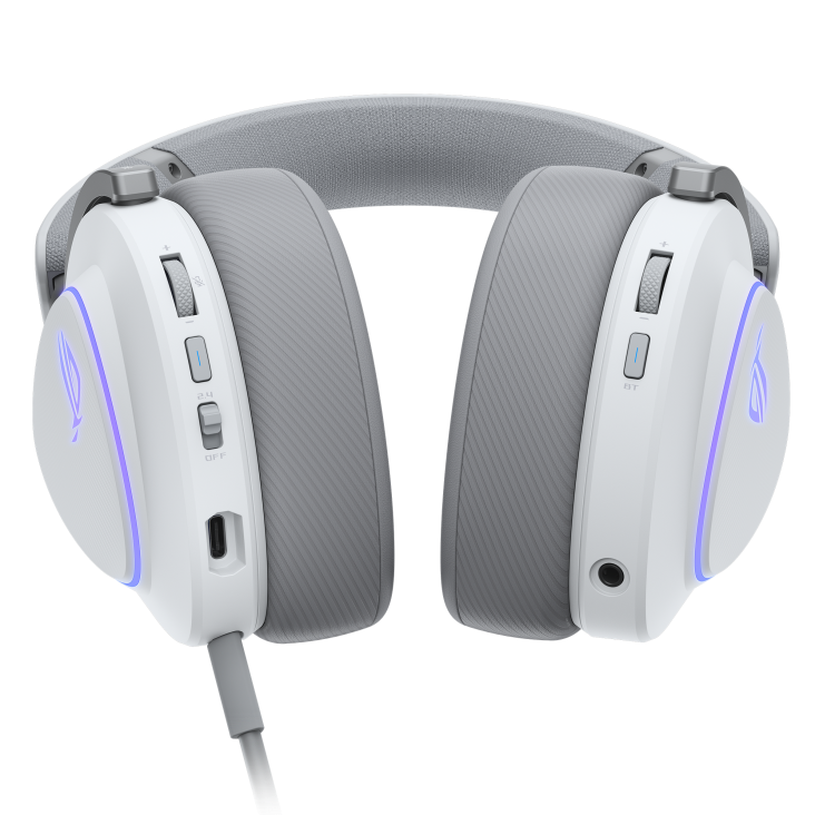 Геймърски безжични слушалки ASUS ROG Delta II White - USB-C, Aura Sync RGB