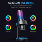 FIFINE A9 RGB Desktop Microphone 4 Polar Patterns - Black