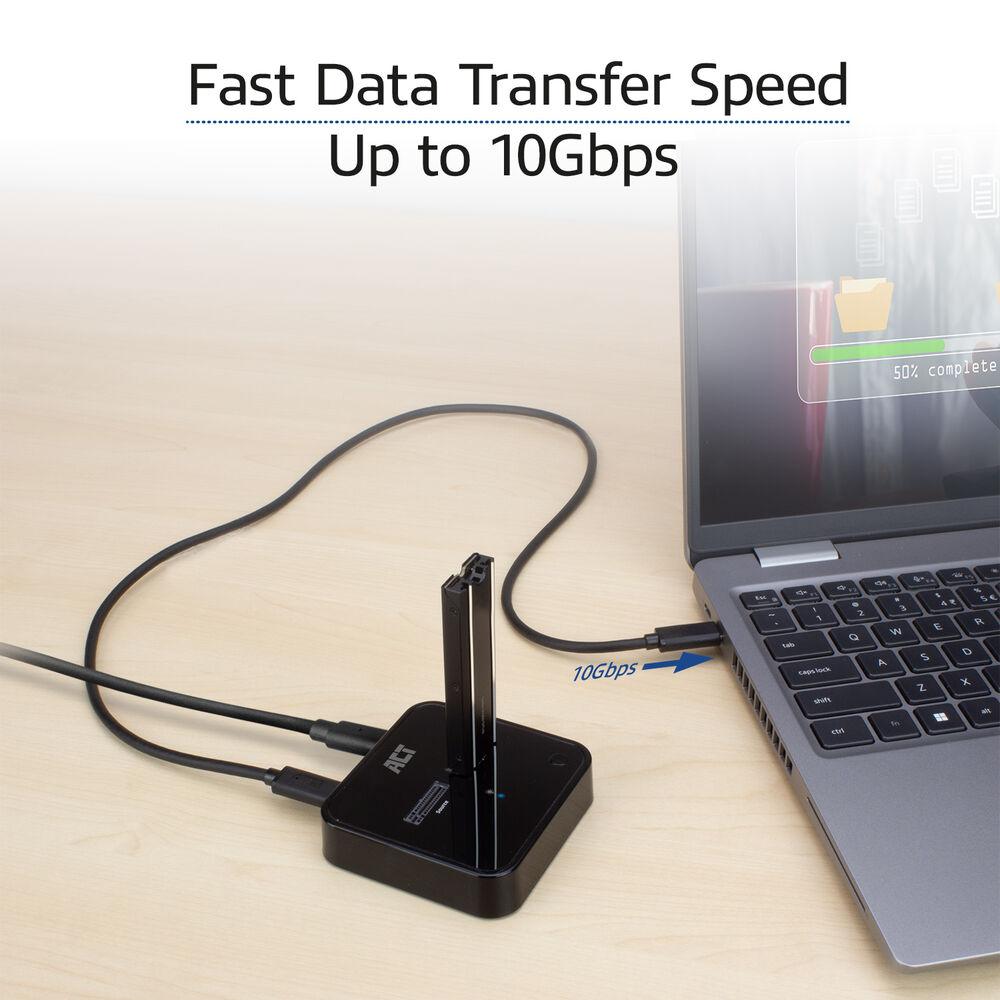 Двойна SSD докинг станция, ACT M.2 NVMe/PCIe за клониране, USB-C 3.2 Gen2, 10 Gbps