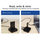 Dual SSD Docking Station, ACT M.2 NVMe/PCIe Cloning, USB-C 3.2 Gen2, 10 Gbps