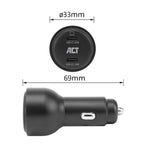 ACT Fast Car Charger 95W 2x USB-C, PD, GAN, 12-24V