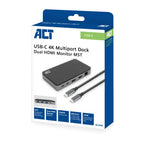 ACT USB-C Docking Station, 4K, 2 x HDMI, Ethernet, USB-C, 3x USB-A