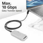 ACT USB-C to USB-C Cable, 10Gbps, 60W, 0.5 m, connectors - 1x straight and 1x 90° up/down angled