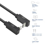 ACT USB-C Cable 10Gbps, 60W, 1m, 90° up/down angled connectors