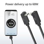 ACT USB-C Cable 10Gbps, 60W, 1m, 90° up/down angled connectors