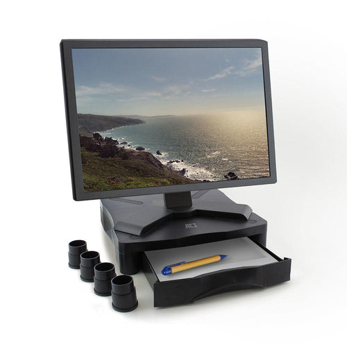 ACT Monitor Riser with single drawer, adjustable height, AC8200