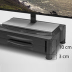 Monitor Stand ACT AC8215, Desk, with 2 Drawers, Up to 10 kg, Black