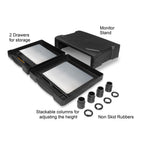 Monitor Stand ACT AC8215, Desk, with 2 Drawers, Up to 10 kg, Black