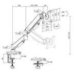 ACT AC8313 Desk Monitor Mount, Adjustable, 17" - 34", 9 kg, Gas Spring