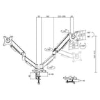 ACT Стойка за 2 бр. монитора за бюро AC8314, Регулируема, 17" - 34", 9 кг, газова пружина