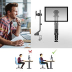 ACT Single Monitor Desk Mount up to 35" with Height Adjustment