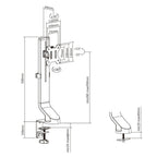 ACT Single Monitor Desk Mount up to 35" with Height Adjustment