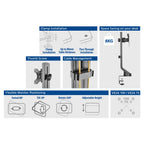ACT Single Monitor Desk Mount up to 35" with Height Adjustment