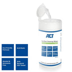 Cleaning wipes ACT AC9515, For keyboards, LCD monitors, 100 pcs.