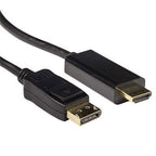 ACT AK3991 Cable, DisplayPort Male - HDMI-A Male, 3 m, Black, Bulk Packaging