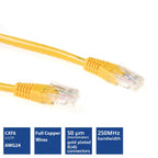 ACT Network patch cable cat.6, U/UTP, 0.25 m, yellow, bulk