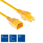ACT Power Cable, C14 - C15, 2m, Yellow