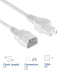 ACT Power Cord C14-C15, white, 2.0m