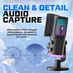 FIFINE AM6 RGB Desktop Microphone - Black