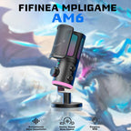 FIFINE AM6 RGB Desktop Microphone - Black