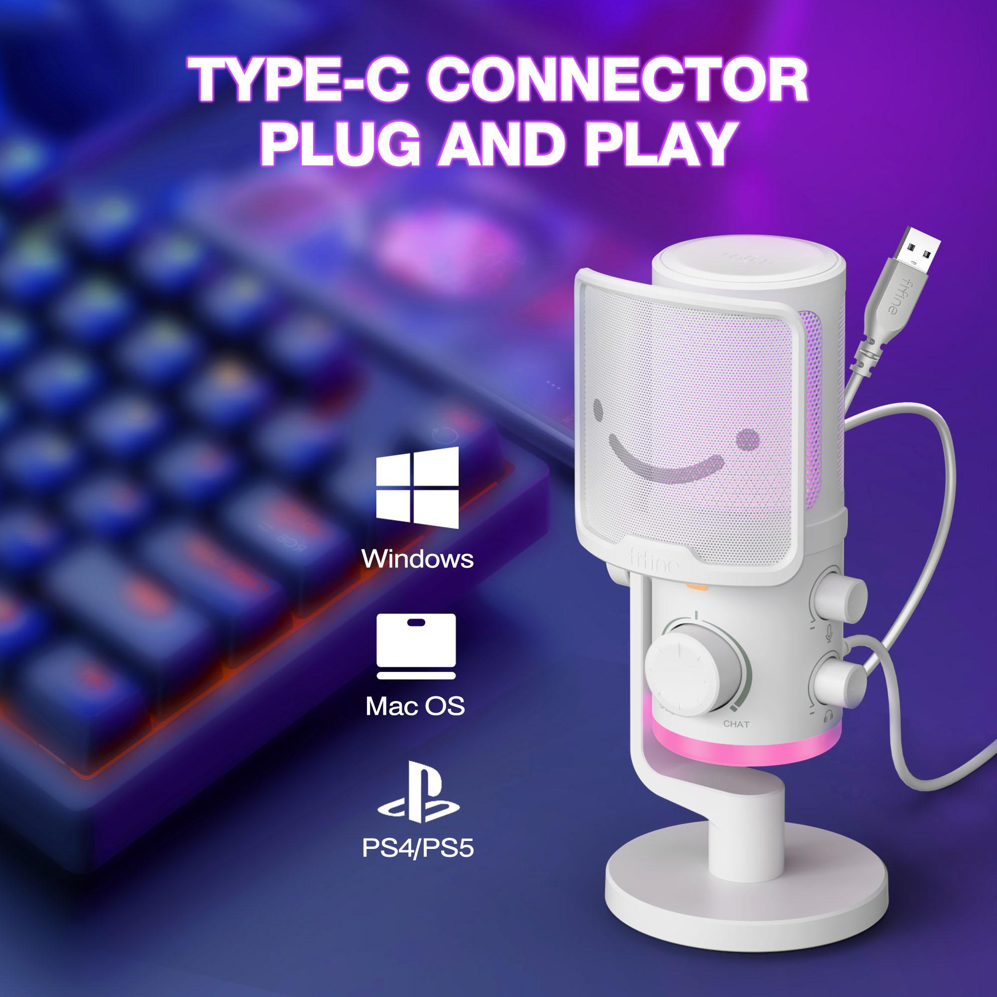 Настолен микрофон FIFINE AM6 RGB - White