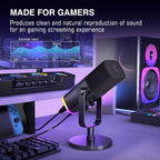 FIFINE AM8 Dynamic RGB XLR/USB Desktop Microphone - Black
