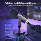 FIFINE AM8 Dynamic RGB XLR/USB Desktop Microphone - Black