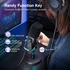 FIFINE AM8 Dynamic RGB XLR/USB Desktop Microphone - Black