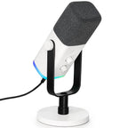 FIFINE AM8 Dynamic RGB XLR/USB Desktop Microphone - White