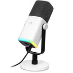 FIFINE AM8 Dynamic RGB XLR/USB Desktop Microphone - White