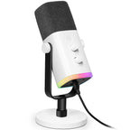 FIFINE AM8 Dynamic RGB XLR/USB Desktop Microphone - White
