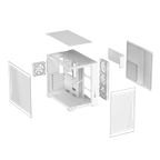 ASUS A32 PLUS Tempered Glass Case + 4 ARGB Fans - White