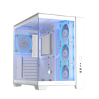ASUS A32 PLUS Tempered Glass Case + 4 ARGB Fans - White