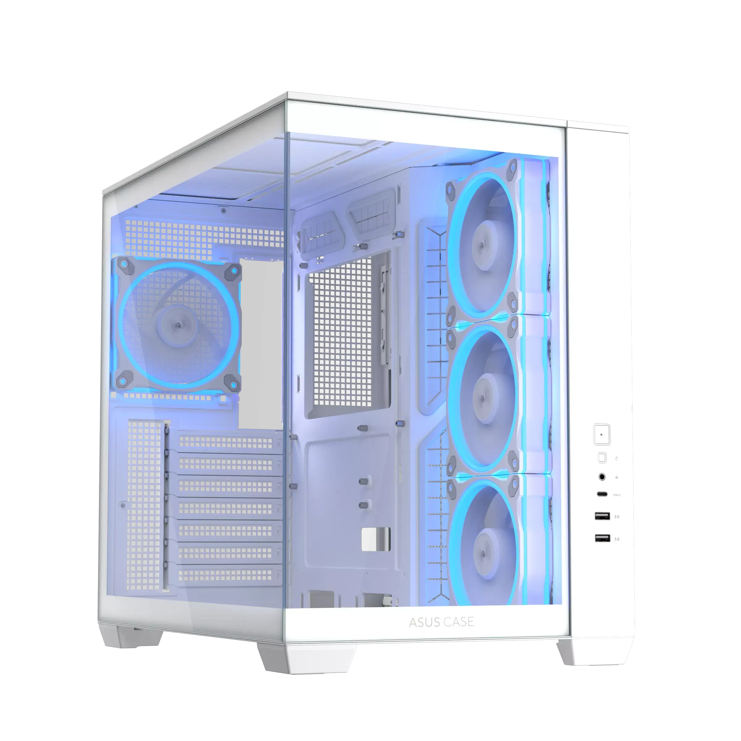 Кутия ASUS A32 PLUS Tempered Glass + 4 ARGB Вентилатора - White