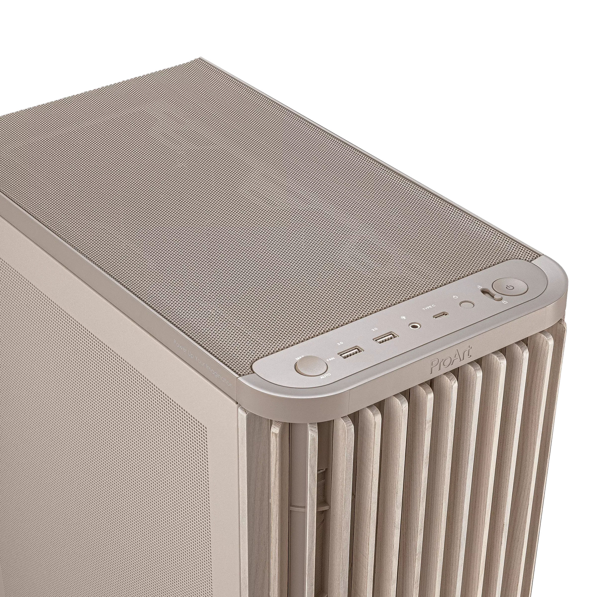 Кутия ASUS ProArt PA401 Wood Edition Beige - Mesh Panel